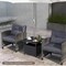 Costway Rattan Wicker Steel Side Table Outdoor Furniture Deck Garden Patio Pool Black/Gray/Brown